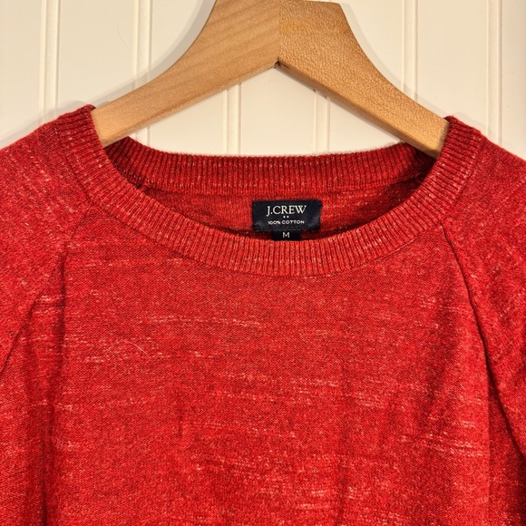 J. Crew Raglan Budded Men's Red 100% Cotton Business Casual Sweater Size Medium - Picture 3 of 12